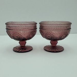 Pioneer Woman Adeline Plum Ice Cream Sundae Dish Footed Purple Dessert Cups